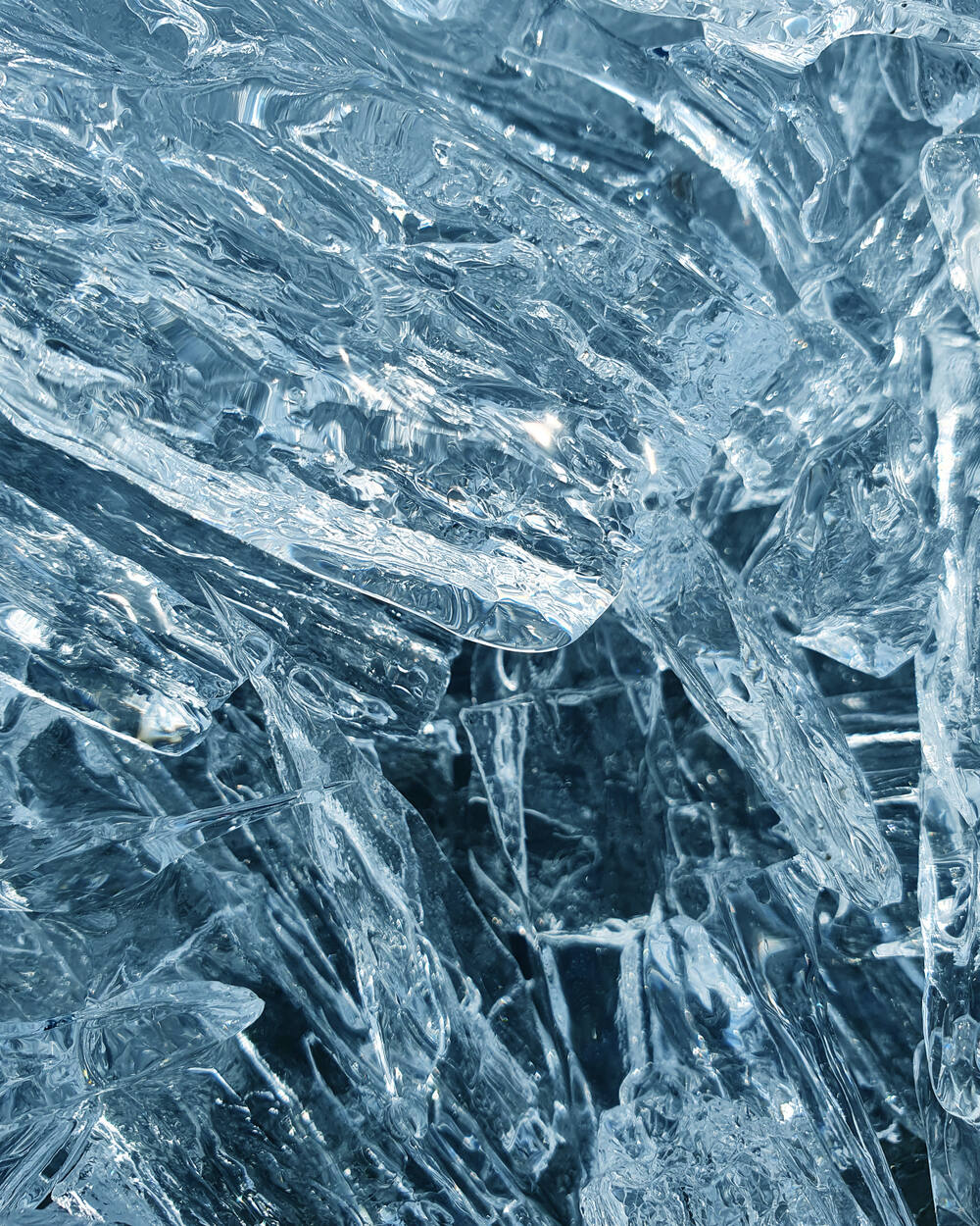 Glacial blue ice, close view